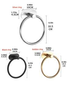 1pc Bathroom Towel Ring Holder Towel Storage Rack, No-Drill Wall Mount For Washroom