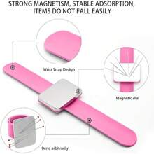 1pc Professional Magnetic Silicone Bracelet Wrist Band For Hair Clips And Hairpins Adsorption Make Up Watch Band Magnetic Sewing Pin Cushion, Hair Tools, Hair Products And Accessories For Barber Salon Beauty Travel Essentials