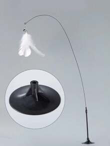 1/4 chiếc chuông lông vũ siêu dài có cốc hút đồ chơi cho mèo, đồ chơi tương tác cho mèo, màu sắc ngẫu nhiên - màu đen - Xem 6