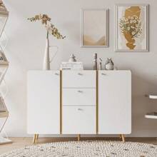 Sideboard Buffet Cabinet With 3 Drawers And 2 Doors 47.24"Buffet Cabinet With Adjustable Shelves For For Living Room Dining Room Hallway Kitchen