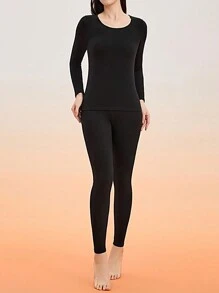 CXYIN 1 Juego de ropa interior térmica suave y cómoda para mujer, resistente a las pelusas, traje de ropa interior térmica para primavera/otoño