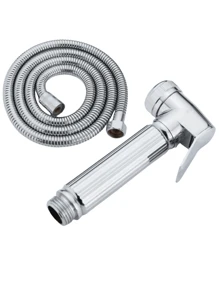 1个装坐浴盆喷头，坐浴盆水龙头，马桶手持喷头，自清洁淋浴喷头，浴室手持喷枪及1.5米软管，节水喷淋淋浴套装（镀铬、黑色、金色可选），浴室配件，浴室工具