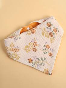 6pcs/Pack Random Printed Cotton Baby Bibs, Unisex Newborn Drool Scarf Burp Cloths