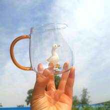 Transparent 3D Cartoon Animal Shaped Heat-Resistant Glass Cup With Handle For Home Use - Multicolor - View 23
