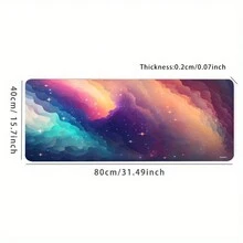 Tấm lót chuột hình đám mây nhiều màu sắc, thiết kế hình ngôi sao thiên hà, tấm lót bàn làm việc lớn với đế cao su chống trượt, các cạnh khâu, tấm lót bàn phím 35,4x15,7in, dùng cho công việc, trò chơi, văn phòng, gia đình, phụ nữ, bạn bè - Nhiều màu - Xem 7