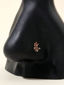 1 件 14K 镀金简约水钻鼻钉，适合女性日常佩戴 - 金色 - 查看 1