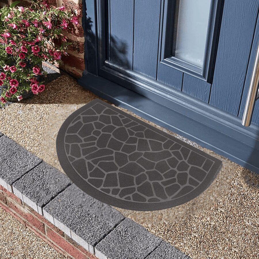 Tapete Antideslizante Semicírculo Exterior Pvc 40x60 - Gris - Ver 1