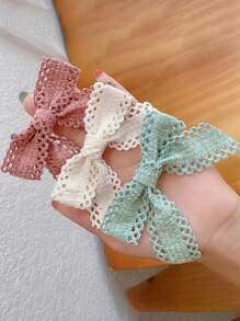 1 件镂空蝴蝶结发夹，可爱侧刘海发夹，新款甜美鳄鱼发夹，学生女孩发饰 - 彩色 - 查看 5