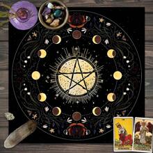 1pc Moon Phase Tarot Card Tablecloth Altar Cloth Playing Cards Mat Board Game Tablecloth For Pagan Pendulum Witchcraft Mat Witctar Decor - Multicolor - View 8