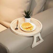 1pc Home Foldable Sofa Arm Tray, Wooden Round Plate Tray For Afternoon Tea, Storage Tray, Sofa Arm Tray, Sofa Arm Table Clip, Sofa Armrest Tray Table, Small Space Portable Table, Christmas Earring Organizer, Storage Organizer, Jewelry Box Big, Makeup Organizer, Organizer, Makeup Organizer, Bag Display, Shelf Storage, Acrylic Shelves, Bag Organizer, Boho Vibes,For Holiday Beach, Bathroom Collection, Bedroom Collection, Large Capacity