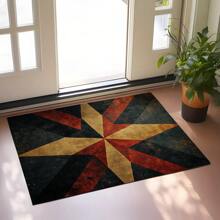 1pc Colorful Retro Geometric Square Pattern Rug,Modern Patchwork Design Soft Non-Slip Area Carpet,Suitable For Outdoor,Entryway,Living Room,Bedroom,Laundry Room,Bathroom,Game Room,Machine Washable Decorative Mat,Home Decor For Gifts Birthday Graduation - Multicolor - View 8