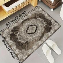 1pc Bohemian Style Floral Patterned Carpet - Fade-Resistant, Soft Flannel Bathroom Mat, Home Decor Home Decor Floor Mats Carpets Home Bathroom Decor Bath Rug Outdoor Rug Door Mat Fall Decor Bathroom Accessories Back To School Entryway Decor - Brown - View 16