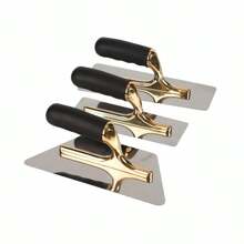 抹灰砖工抹刀 金色不锈钢橡胶手柄 刮腻子抹刀 墙体施工工具 油漆工具 - 金色抹泥刀 - 查看 1