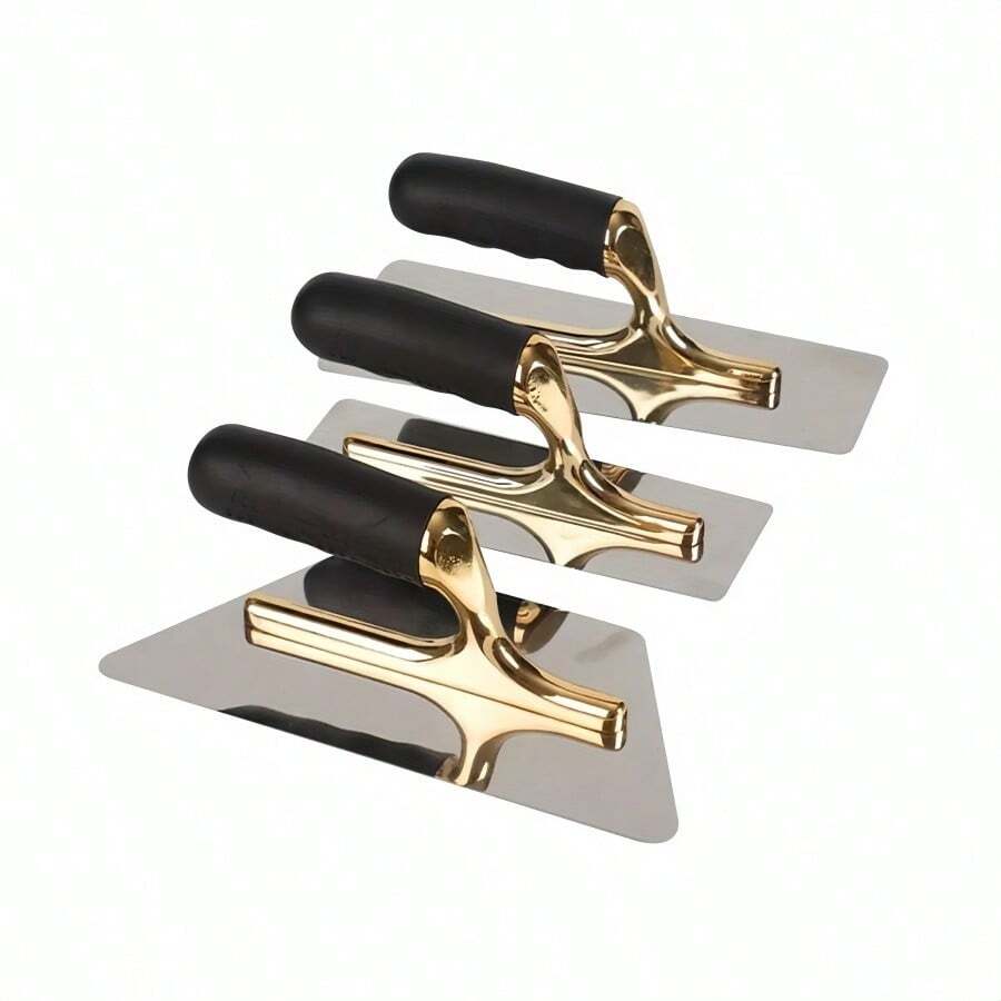 抹灰砖工抹刀 金色不锈钢橡胶手柄 刮腻子抹刀 墙体施工工具 油漆工具 - 金色抹泥刀 - 查看 1