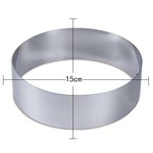 4/6/8 Inch Round Cake Mold Stainless Steel Baking Tool Cake Ring Set Biscuit Cutter English Muffin Ring DIY Tart Ring - Silver - View 4