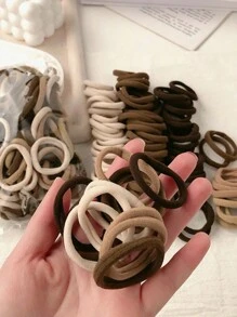 50 cái/bộ dây buộc tóc màu nude liền mạch co giãn, dây buộc tóc đuôi ngựa màu da, phụ kiện tóc thiết yếu cho sử dụng hàng ngày, trang điểm và du lịch, tốt nghiệp - Nhiều màu - Xem 2