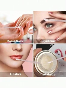 Waloshow 50-500件批发价大容量一次性唇刷睫毛刷便携式口红刷水晶杆天鹅绒唇彩刷眉刷清洁棒独立包装