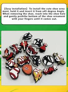 16 件棒球鞋饰物运动配件装饰 - 木屐团队饰物、手链腕带 PVC 棒球配件、男女棒球运动鞋配件、派对礼物 - 16件棒球運動 - 查看 10