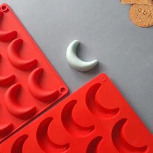 1 件水钻和月亮形硅胶蛋糕模具、甜点慕斯果冻巧克力糖果烘焙模具 - 紅色 - 查看 5