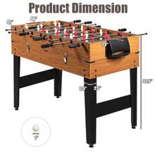 Homasis 48'' 3-In-1 Multi Combo Game Table Foosball Soccer Billiard Slide Hockey - Multicolor - View 8
