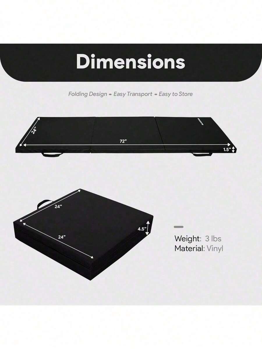 Fitness Three Fold Folding Exercise Mat With Carrying Handles For MMA