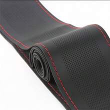 38cm/15 Inch Hand Sewing Steering Wheel Cover, DIY Breathable Anti-Slip Leather Steering Wheel Anti-Scratch Cover, Car Wheel Cover Protector With Needle And Thread, Decorative Modification Accessory, For Most Car Models