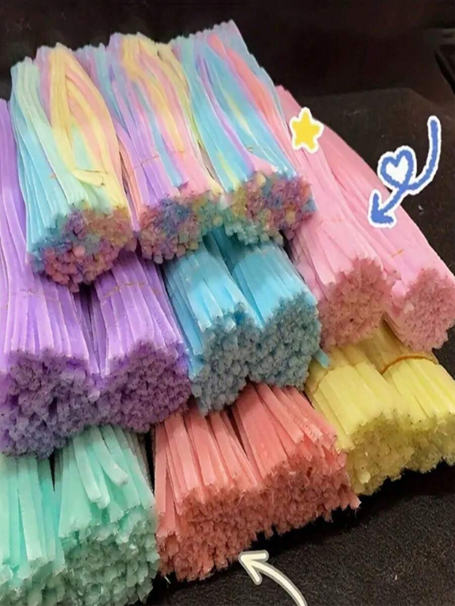 100 件多色马卡龙纹理发髻制作器，儿童 DIY 工艺用品，节日礼物（颜色和款式随机） - 多色 - 查看 1