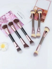 3 套双头多功能化妆刷，包括修容刷、双头木柄刷、高光刷、腮红刷、轮廓修复刷、粉底刷、散粉刷，是一款集化妆刷、美容工具于一体的套装，适用于混合液体、粉末和膏状产品。 - 彩色 - 查看 7