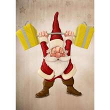 1 件卡通可爱圣诞老人海报快乐圣诞老人帆布画墙壁艺术适合可爱儿童客厅家居装饰圣诞礼物无框架 - 彩色 - 查看 42