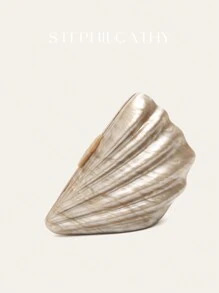 STEPHIECATHY 奢华亚克力贝壳形手拿包磁铁扣金属长链斜挎包优雅晚宴钱包女士聚会约会礼物郊游 - 香檳色 - 查看 6