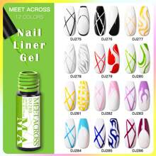 MEET ACROSS 5ml 白色黑色眼线凝胶指甲油彩色法式绘画条纹半永久绘画美甲 UV 凝胶清漆美甲设计适用于家庭沙龙 DIY 绘画礼物送给女士 - 彩色 - 查看 4