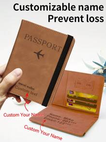 1pc Customized Personalized Passport Cover + Luggage Tag, Customized Passport Holder, PU Leather Glove Box Storage Bag, Car Registration And Insurance Holder, Car/Truck ID Card Holder, Suitable For Luggage, Customized Letter Combination Name Luggage Tag With Privacy Business Card Personalized Faux Leather Label, Travel Bag Backpack Tag, Gift Tag, Travel Accessories, Handmade Unique Travel Gift, Bridesmaid Gift, Friend Gift, Commuter Gift, Business Casual Gift, Halloween Christmas Gift, Suitable For Her, Him, Family, Friends, Girlfriend, Anniversary, Birthday Gift, Suitable For Business/Commute/Work/Office