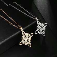 1 件女士时尚不锈钢巫婆结吊坠项链，女士护身符珠宝礼物 - 時尚 - 查看 1