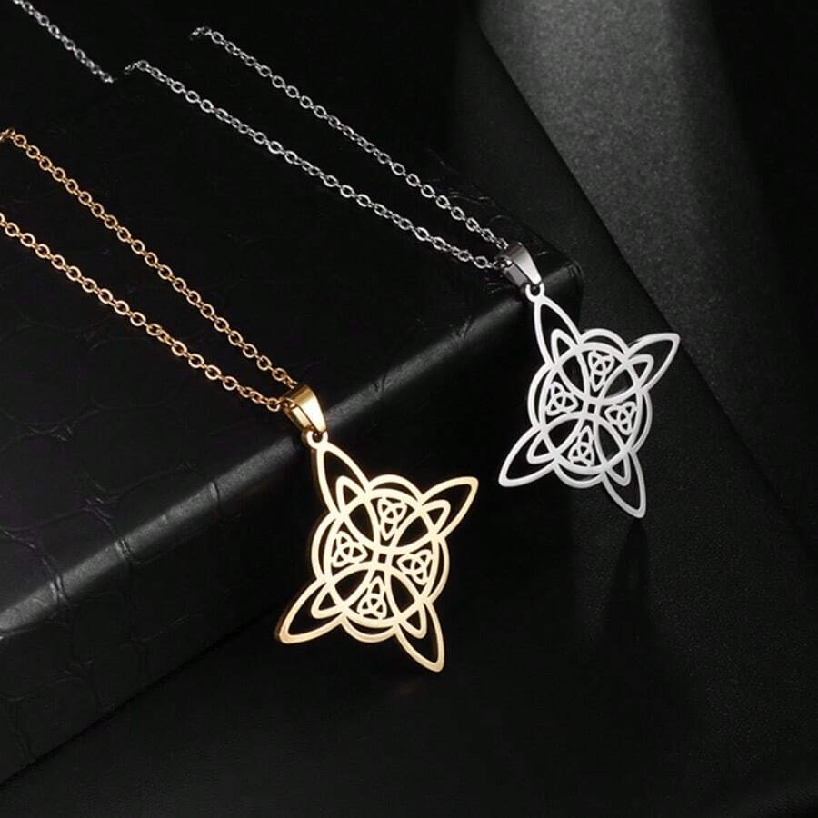 1 件女士时尚不锈钢巫婆结吊坠项链，女士护身符珠宝礼物 - 時尚 - 查看 1