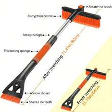 Car Snow Shovel, 3 In 1 Detachable Retractable Snow Shovel Ice Scraper, Used In Winter Frost Removal, Snow And Ice Removal Tools - 3-in-1 Retractable Snow Shovel - View 8