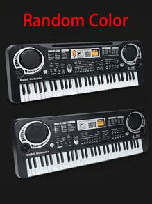 1 pièce Piano électronique de 61 touches pour enfants, jouet musical multifonctionnel, piano pour débutants pour l'éducation précoce, les accessoires varient en couleur