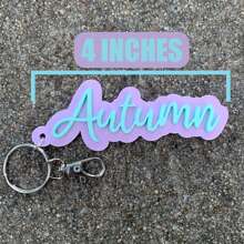 定制个性化姓名钥匙扣 - 双色 - 定制文字 - 包包挂饰 / 钥匙圈 / 姓名标签 / 粉彩草书字体 / 秋冬钥匙扣 - 彩色 - 查看 14