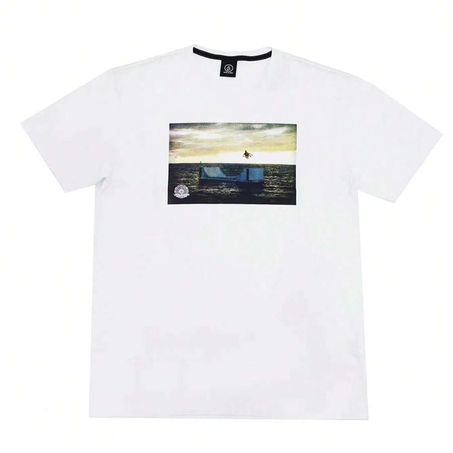 Volcom Stone Skateboard Skate Street Surf Sea T-Shirt Shirt Blouse Unisex Men Women 100% Cotton Top Premium Streetwear New Release Fast Shipping Various Colors!! Plus Size - trắng - Xem 1