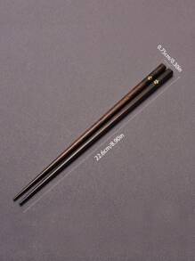 5pcs/Set Flower Patterned Wooden Chopsticks, Japanese Style Tableware For Home Dining,School Supplies