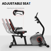 Recumbent Exercise Bike, Stationary Exercise Bike Indoor Cycling Bike For Senior With 8 Levels Adjustable Resistance With LCD Monitor For Home - 黑與白 - 查看 3