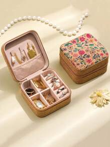 1pc Jewelry Storage Box Organizer For Rings, Earrings, Necklaces And Accessories - Multicolor - View 2
