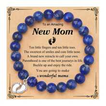 WholeNight Pulsera ajustable con colgante con huella de bebé para futuras mamás, regalo de joyería de moda para el embarazo, madres, San Valentín, Día de la Madre, todo el año, regalo de baby shower, Pascua, para niñas/niños