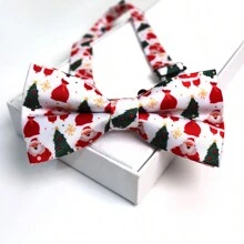 1 件圣诞树和圣诞老人领结，适合派对和节日