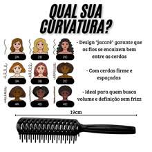 Kit Of 3 Alligator Hair Brushes For Curls And Definition - 黑色 - 查看 2