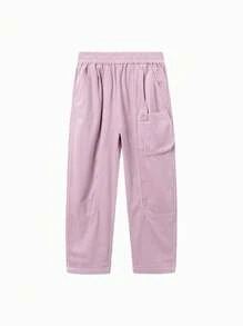 Balabala Girls' Corduroy Pants 2024 Autumn Color Block - Pink - View 4