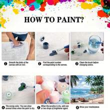 1 套彩色油画 DIY 数字油画 黑蝴蝶，数字油画 成人，适合挂在桌面上以缓解压力作为礼物 - 彩色 - 查看 5