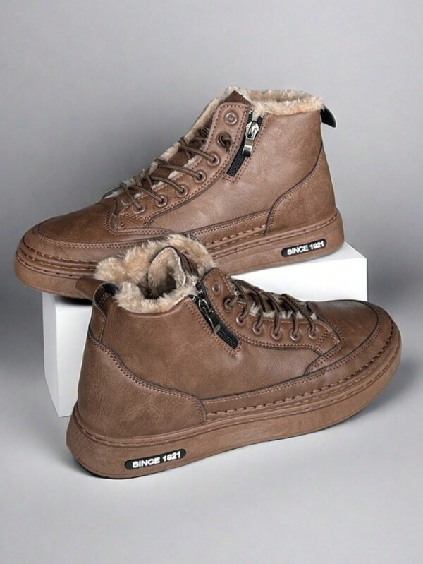 Echte leren herenschoenen in Britse stijl, casual schoenen, retro all-match Britse stijl laarzen, korte laarzen, cargo high-top Britse stijl trendy schoenen