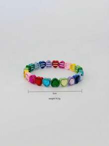 1pc High-Quality Stainless Steel Heart Rhinestone Mix Bracelet, Suitable For Women Daily Wear & Dating Gift Valentines