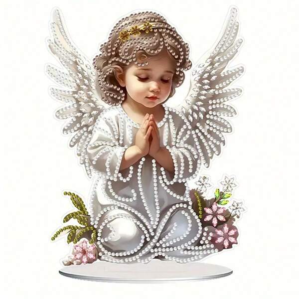 1pc/Set DIY Angel Diamond Painting Desktop Decoration - One Sided Acrylic(PMMA) Crystal Rhinestone Diamond Art Tabletop Ornaments For Home Decor & Handmade Gifts