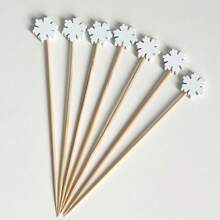 30 件圣诞节 DIY 各种款式一次性竹棒水果棒食物棒，适合圣诞节、聚会、派对、生日、圣诞快乐， - 彩色 - 查看 33